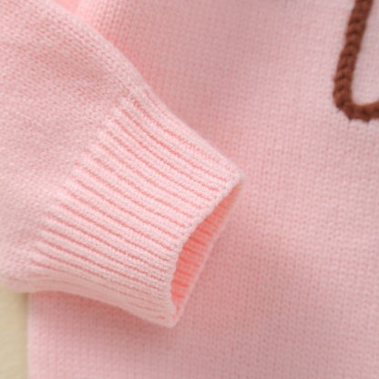 2pcs Baby Girl LOVE Letter Embroidery Knit Long Sleeve Set