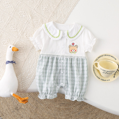 Baby Boy/Girl Bear stripe Summer Romper