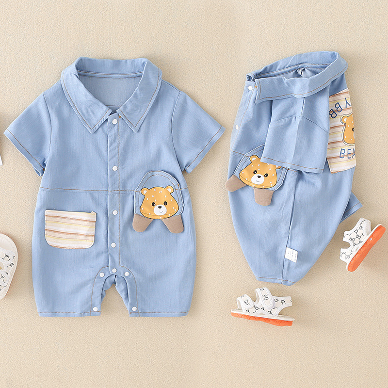 Baby Boy/Girl Cartoon Bear Stamp Duty Rromper