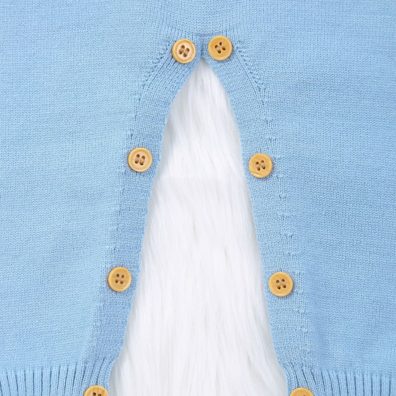 Baby Easter Baby Bunny Pattern Knit Long Sleeve Romper