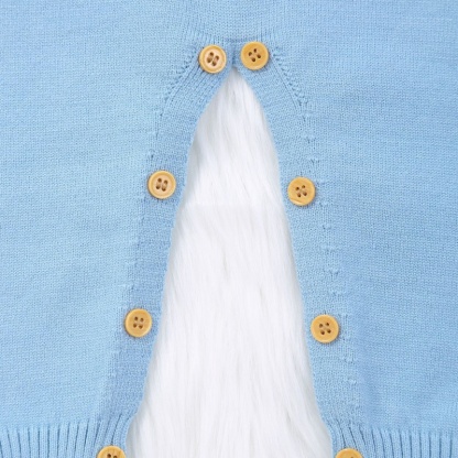 Baby Easter Baby Bunny Pattern Knit Long Sleeve Romper