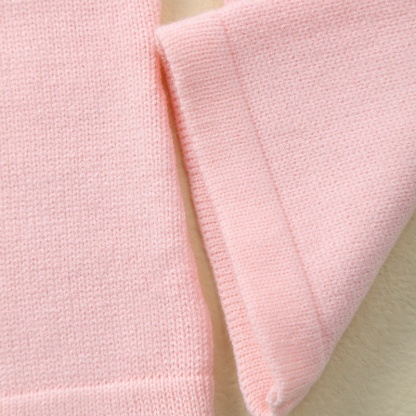 2pcs Baby Girl LOVE Letter Embroidery Knit Long Sleeve Set