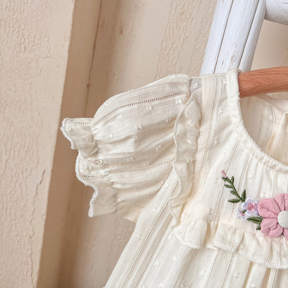 Baby Girl Floral Graphic Short Sleeve Romper