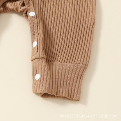 Baby Easter Round Neck Threaded Cute Bunny  Long Sleeve Romper