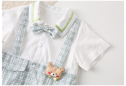 Baby Boy/Girl Bear stripe Summer Romper