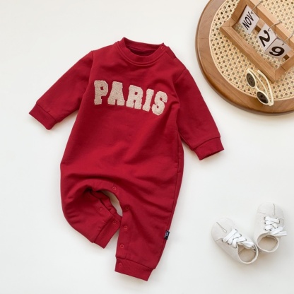 Baby Alphabet Thickened Long Sleeve Romper