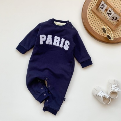 Baby Alphabet Thickened Long Sleeve Romper