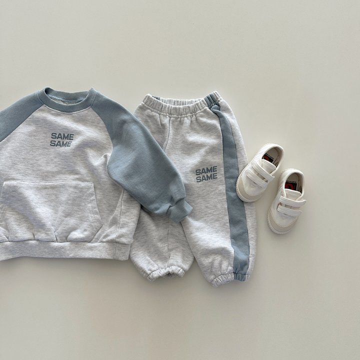 2pcs Baby Colorblocked Pockets 'SAME' Sweatshirt and Pants Set-kissminis