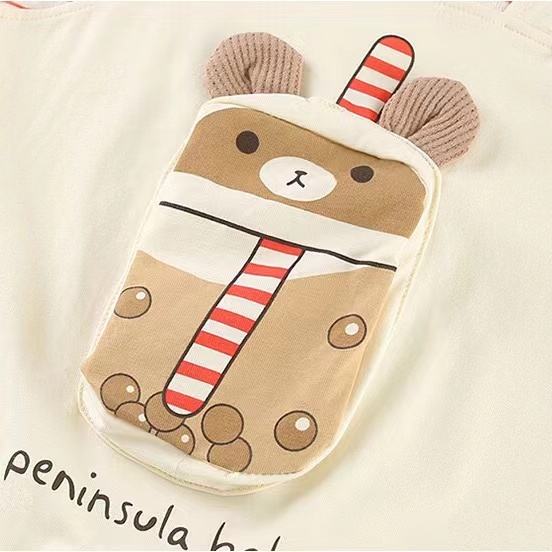 Baby Boy/Girl Mock Two-pieces Bear Patch Romper