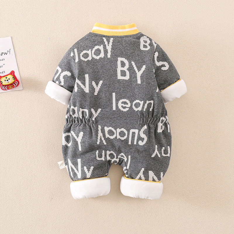 Baby Boy/Girl Letter Print Thin Cotton Long Sleeve Romper-kissminis