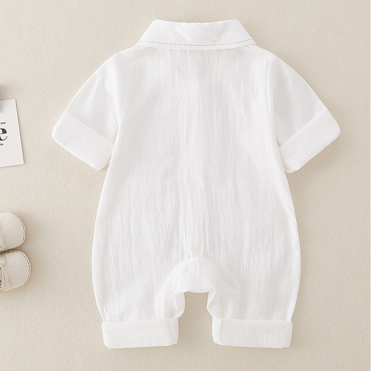 Baby Boy/Girl Line Puppy Print Romper-kissminis