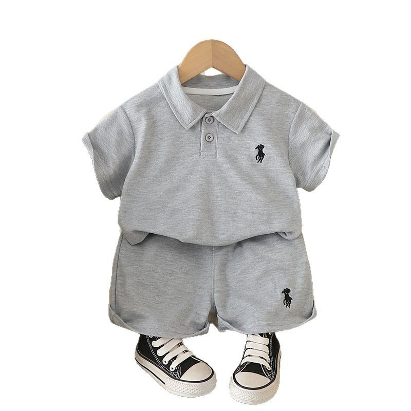 Polo Short Sleeve Shirt and Two-piece Shorts Sets