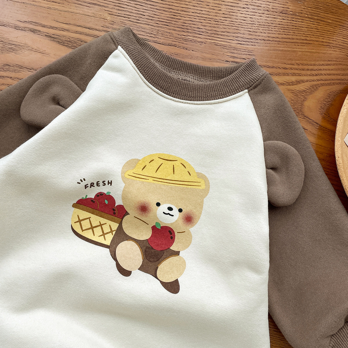 INS Baby Cartoon Bear Plush Romper -kissminis