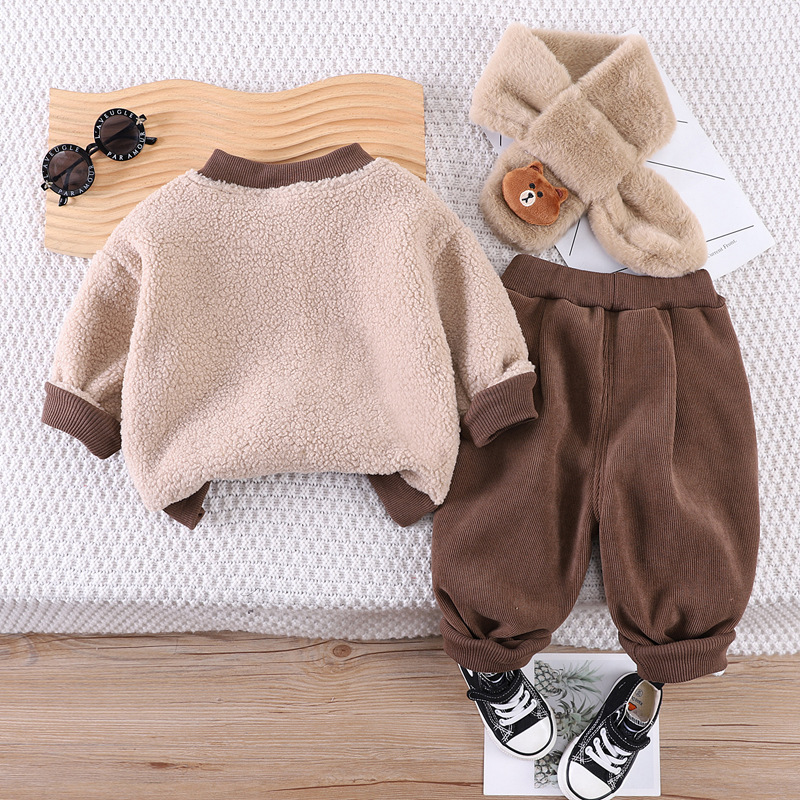 Toddler Boy/Girl Bear Pattern Three Piece Set-kissminis