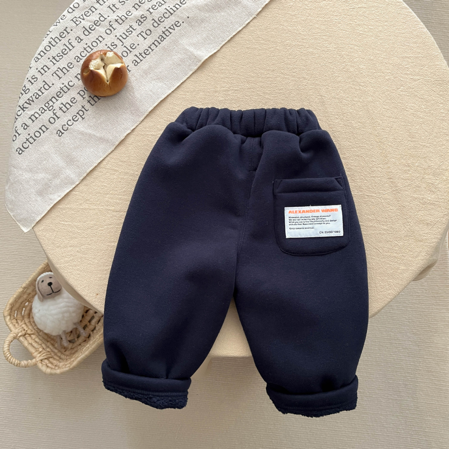 Baby Toddler Boy/Girl Winter Thicken Solid Color Long Pants -kissminis