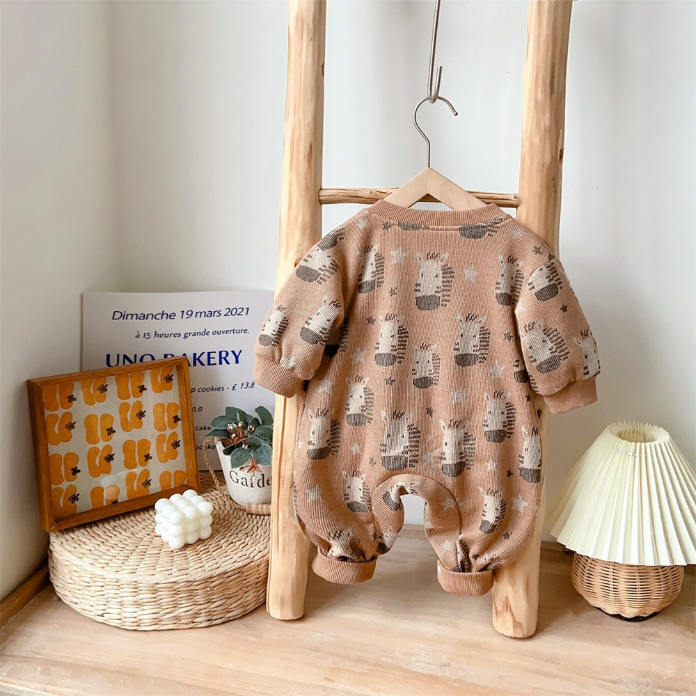 Newborn Baby Boy/Girl Zebra Pattern Long Sleeve Romper-kissminis