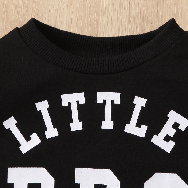 2pcs Baby Letter Printed Sweatshirt with Pants Set-kissminis