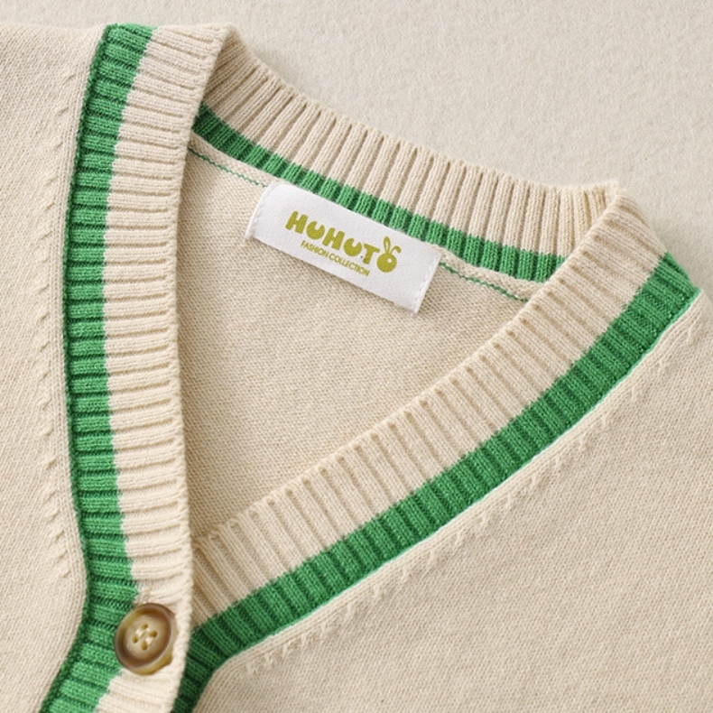 Baby Boy Bar Code Patch Block Color Long Sleeve Knitted Coat-kissminis