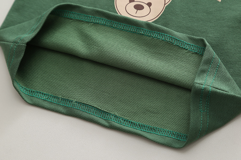 Toddler Boy Cute Bear Pattern Solid Color Two-Piece Set-kissminis