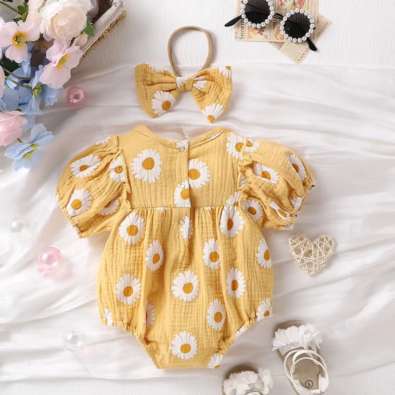 Baby Daisy Pastoral Bodysuit with Headband
