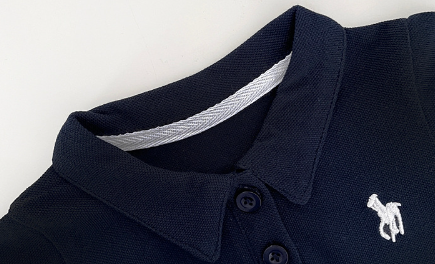 Baby Boy Solid Color Standing Collar Short Sleeve Romper/Bodysuit