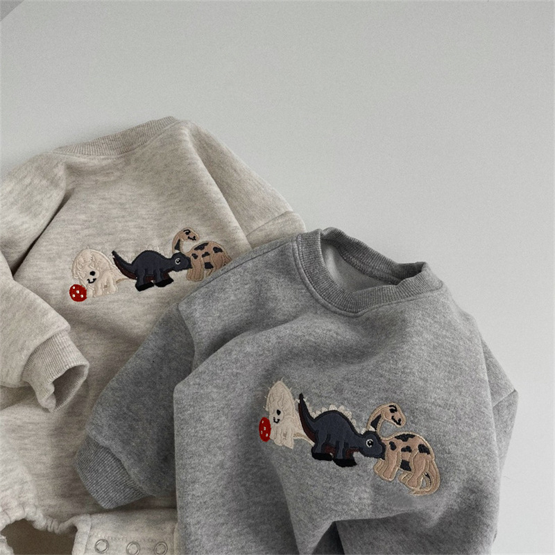 Baby Boy/Girl Cute Dinosaurs Pattern Long Sleeve Bodysuit-kissminis