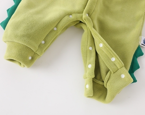 Baby Boy Cartoon Dinosaur Design Winter Fluff Long Sleeve Romper-kissminis