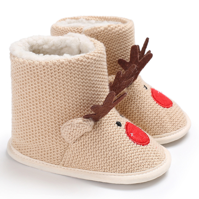 Baby Winter Christmas Style Fluff Shoes-kissminis