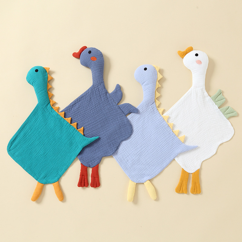 Cotton Gauze Swan Dinosaur Chewable Soothing Doll-kissminis