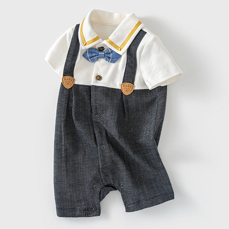 Baby Boy Little Gentleman Bow Romper -kissminis
