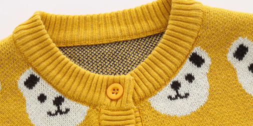 Toddler Boy/Girl Allover Bear Pattern Long Sleeve Knitted Sweatshirt-kissminis