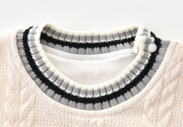 Baby Boy/Girl Cute Cartoon Bear Knitted Long Sleeve Romper-kissminis