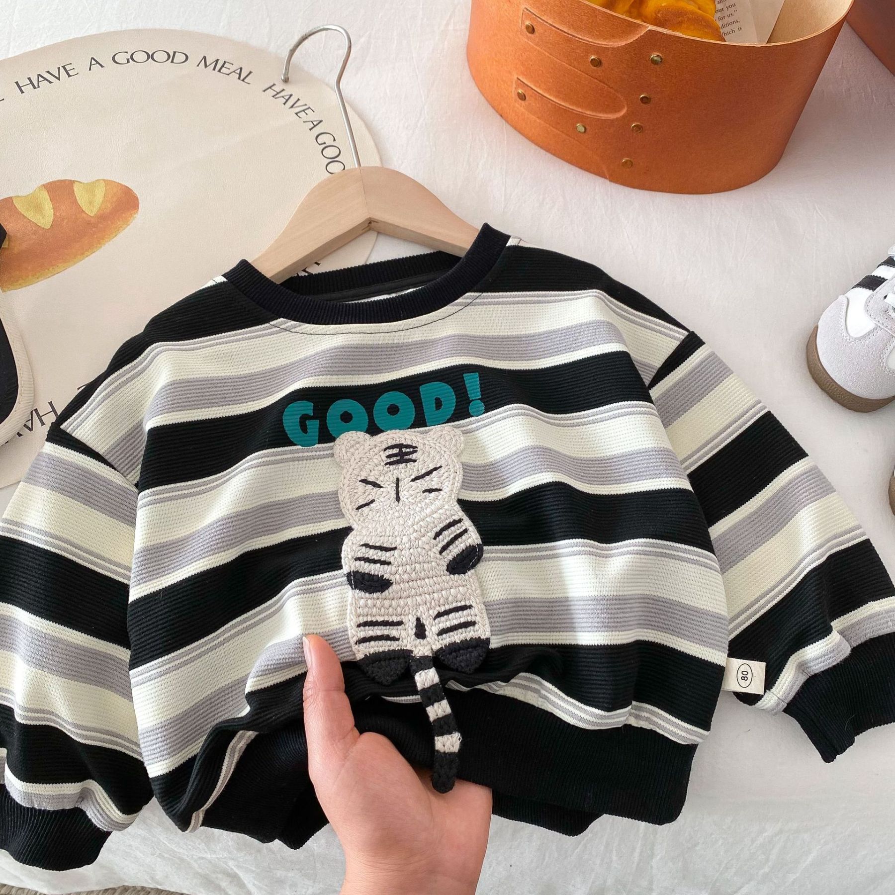 Baby Boy"Good"Long Sleeve Sweatshirt-kissminis