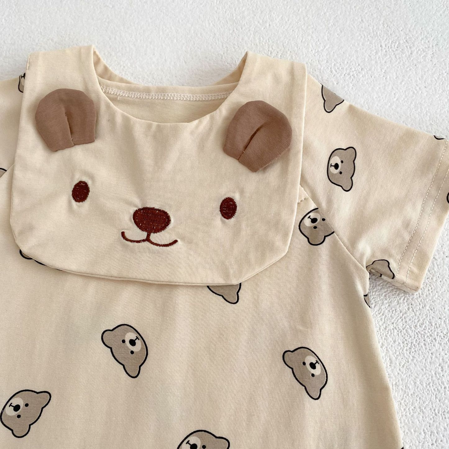 2pcs Baby Bear Romper with Removable Towel Set-kissminis