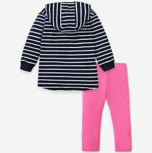 2pcs Baby Toddler Girl Dinosaur Pattern Striped Long Sleeve Sweatshirt and Pants Set-kissminis