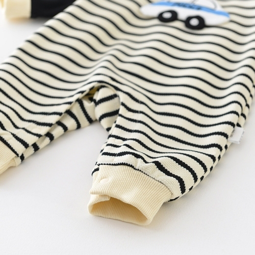 Baby Stripe Car Graphic Romper-kissminis