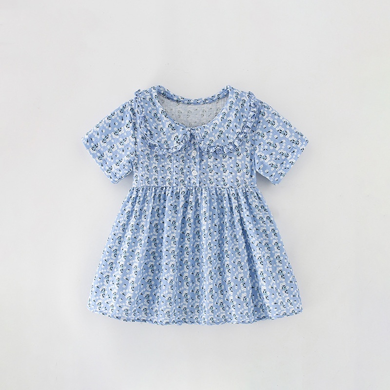 Baby/Toddler Girl Floral Print Short Sleeve Dress-kissminis