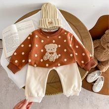 2pcs Baby Boy/Girl Bear Sweatshirt and Pant Set-kissminis
