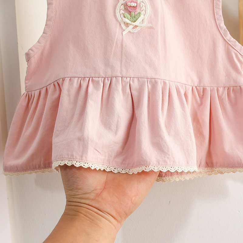 Pink Sleeveless Ruffled Top Matching 2pcs Shorts Set