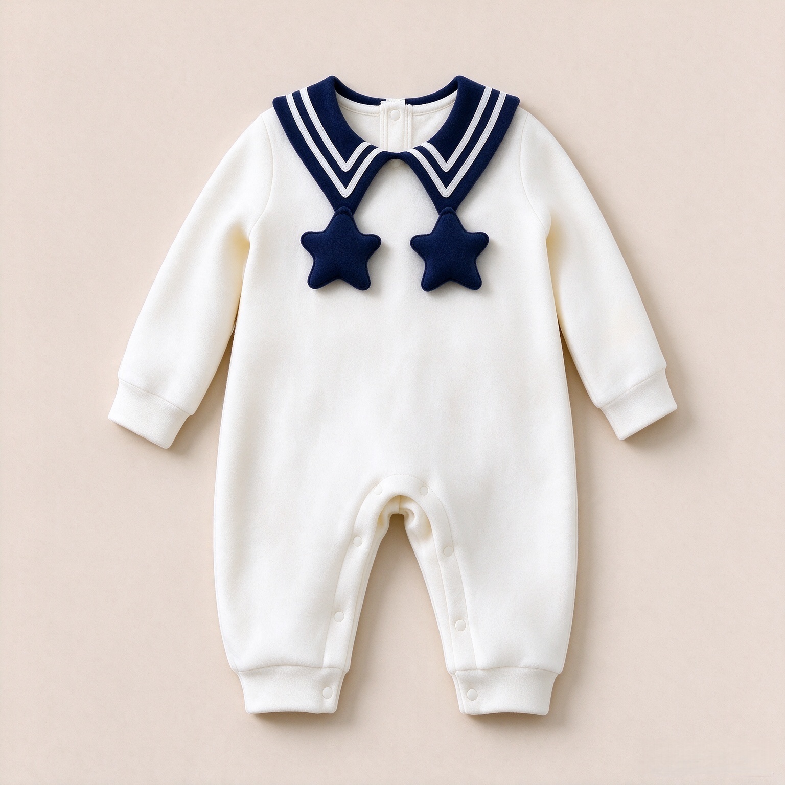 Baby Color Block Collar Romper