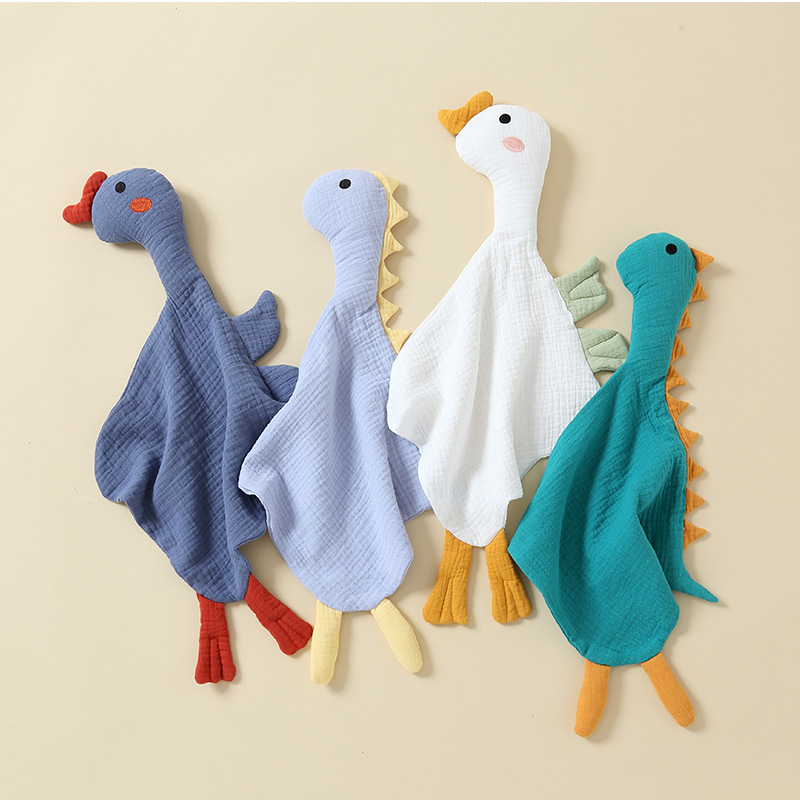 Cotton Gauze Swan Dinosaur Chewable Soothing Doll-kissminis