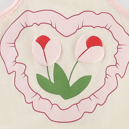 Baby Girl Lovely Print Sling Bodysuit-kissminis