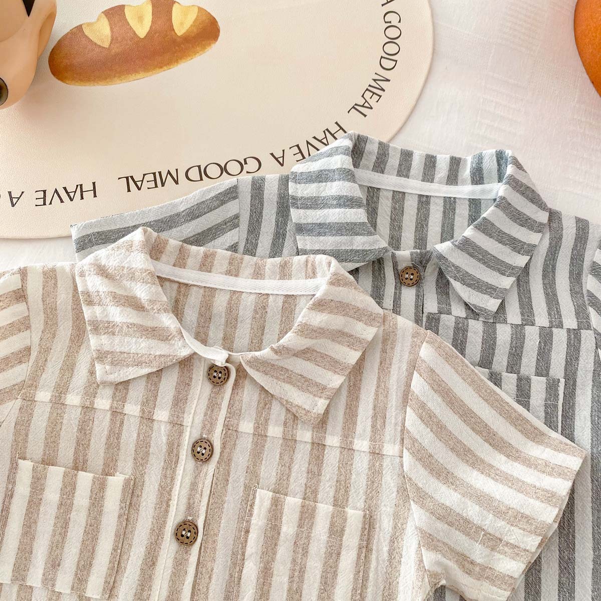 Baby Polo Neck Striped Romper-kissminis
