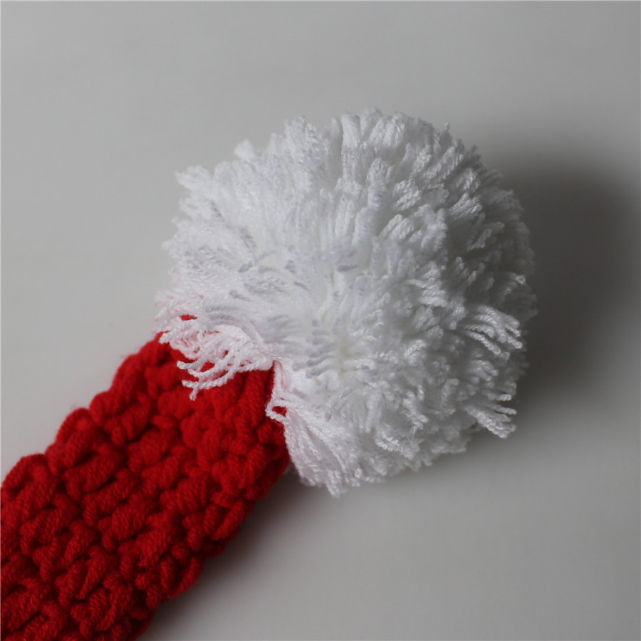 Newborn Baby Christmas Theme Photo Shoot Knitted Bib Pants and Hat Set-kissminis