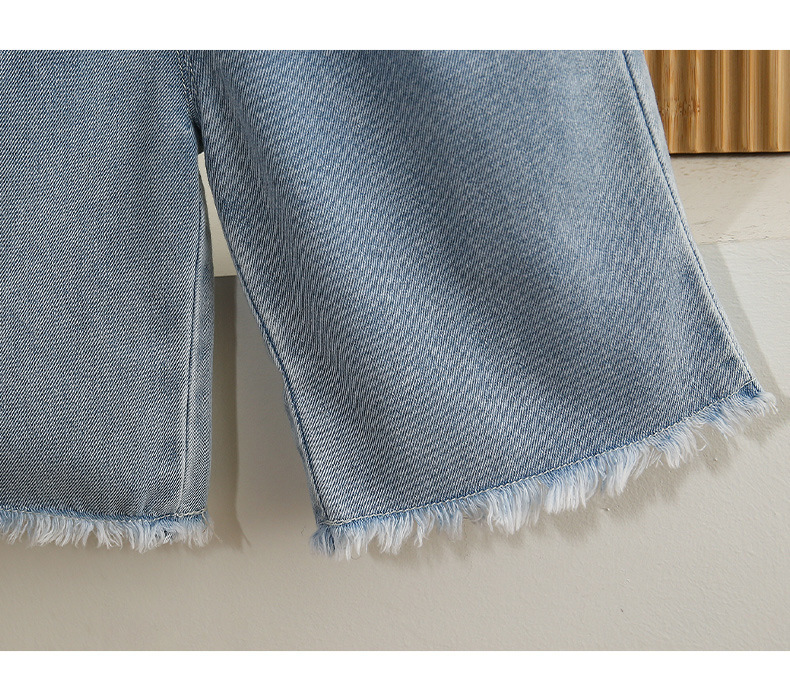White Sleeveless Lace Adorned Top and Blue Denim 2PCS Shorts Set