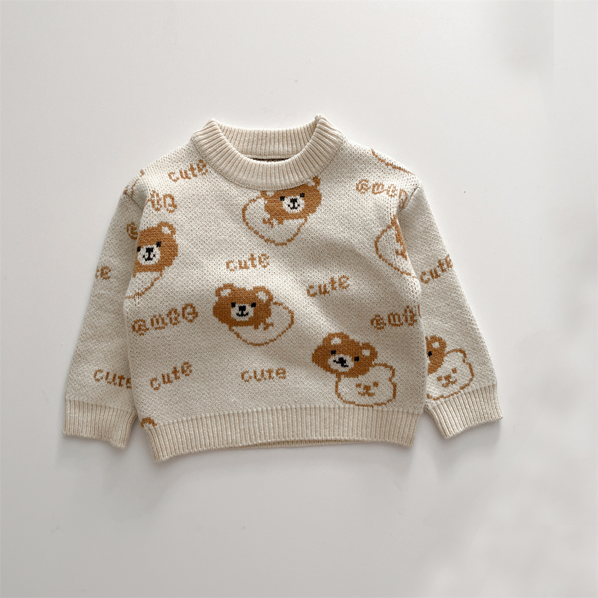 Baby Boy/Girl Cartoon Bear Pattern Long Sleeve Sweatshirt-kissminis
