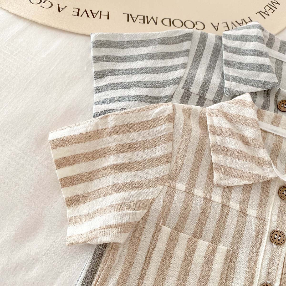 Baby Polo Neck Striped Romper-kissminis