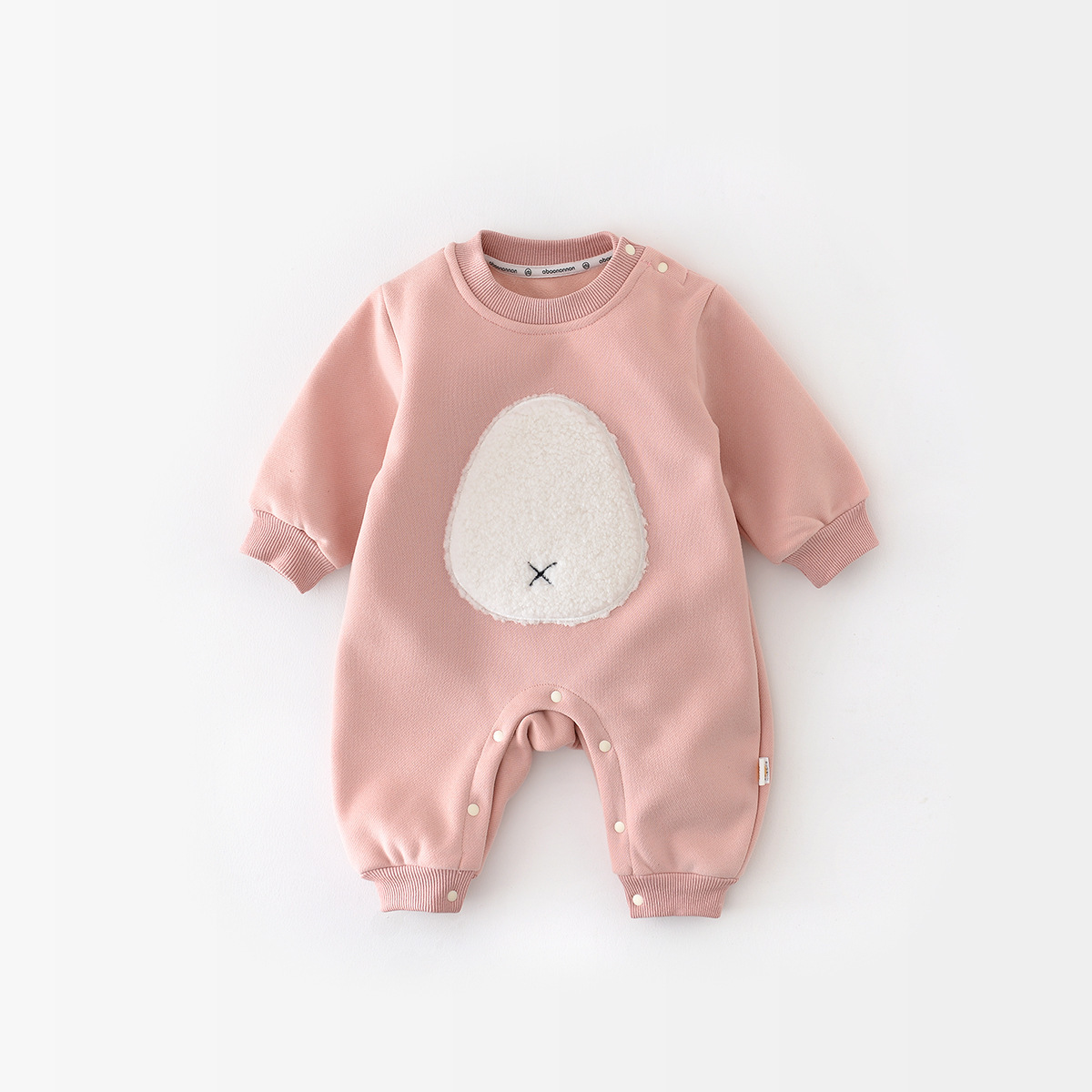 Winter Fleece Baby Solid Color Romper-kissminis