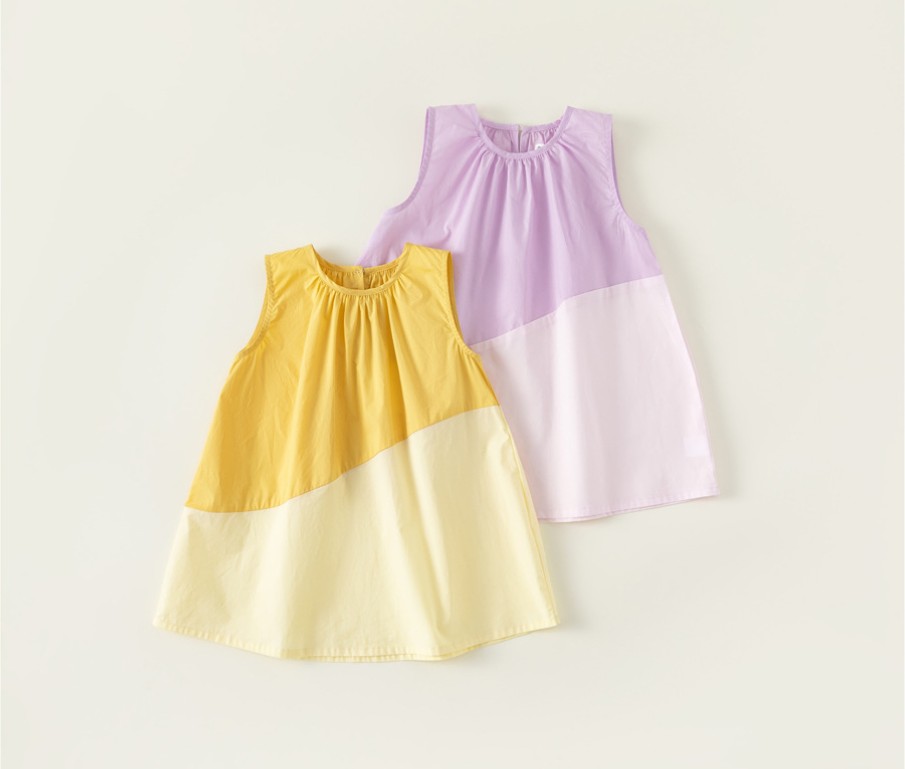 Baby Toddler Girl Block Color Sleeveless Dress