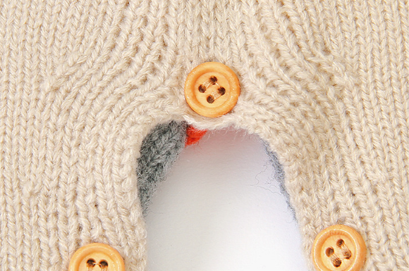 Baby Boy/Girl Cute Fox Design Knitted Long Sleeve Romper-kissminis